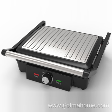 2000W Contact Grill Breakfast Sandwich Toaster Opens 180 Degrees Stainless Steel 4 Slice Electric Panini Grill